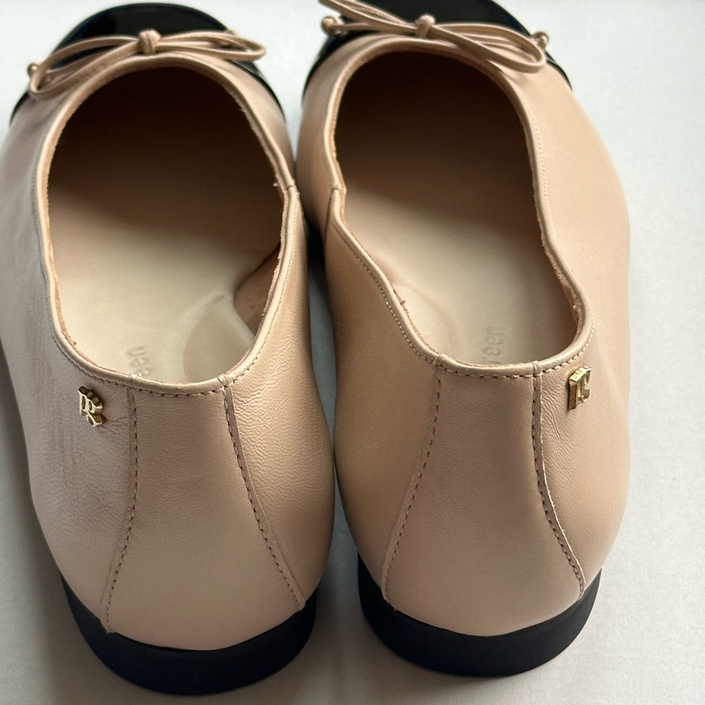 PAUL GREEN Beige & Black Cap-Toe Ballet Flats (Fits 9.5–10) - Picture 6 of 16